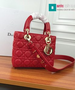 Túi Xách Dior Lady siêu cấp 20cm màu đỏ