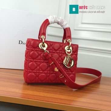 Túi Xách Dior Lady siêu cấp 20cm màu đỏ