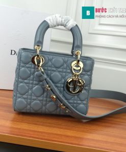 Túi Xách Dior Lady siêu cấp 20cm xanh đá