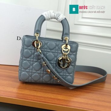 Túi Xách Dior Lady siêu cấp 20cm xanh đá