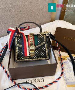 Túi Xách Gucci Sylive viền hoa văn size 20cm - 470270