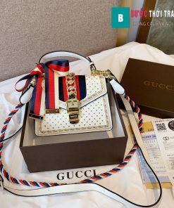 Túi Xách Gucci Sylive viền hoa văn size 20cm - 470270