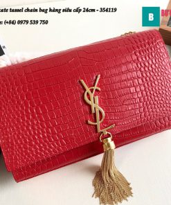 Túi YSL Medium kate tassel chain bag in fog leather hàng siêu cấp 24cm - 354119 (44)
