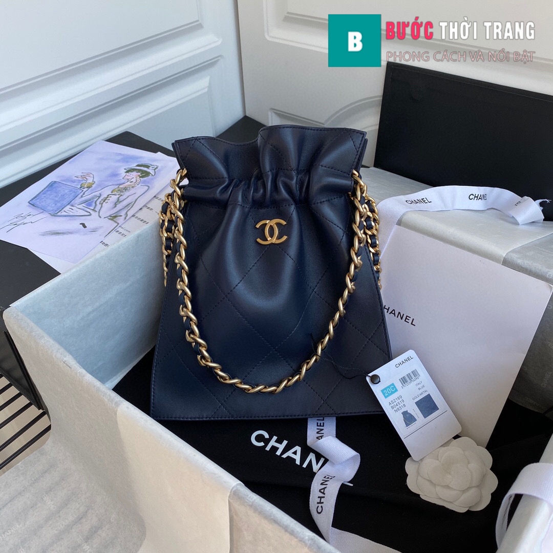 Túi Chanel 22 Shopping Bag Caramel nâu logo vàng da bê 38cm siêu cấp
