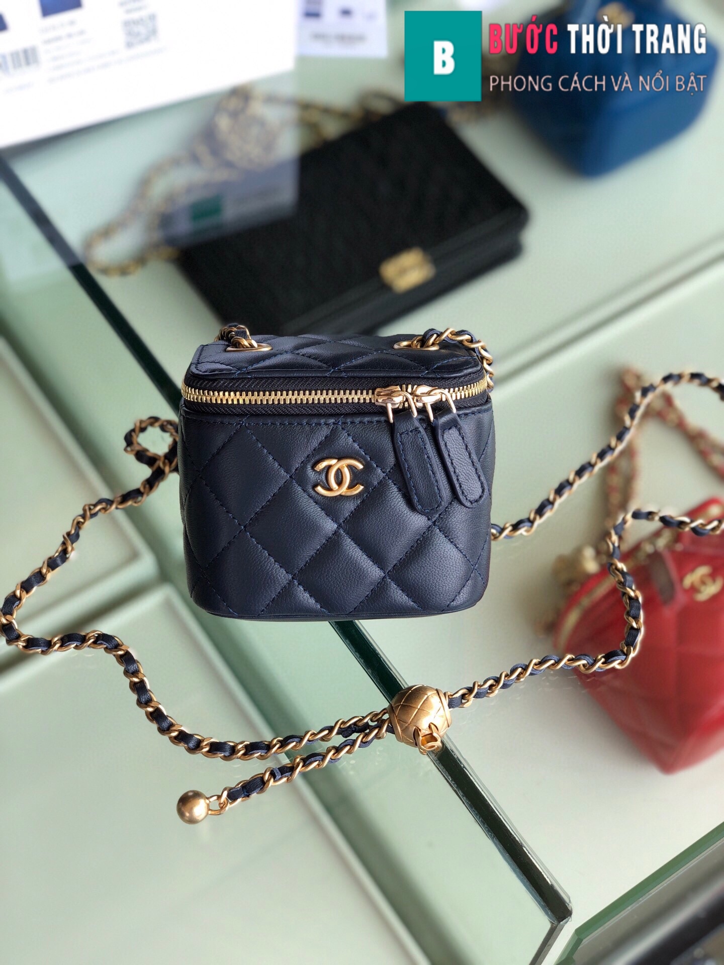 Túi xách Chanel Small vanity bag wich strap siêu cấp màu tím size 11 cm   AP1147Y  Túi Xách Nữ Túi Xách Đẹp Túi Xách Giày Dép Nữ  Bước Thời Trang