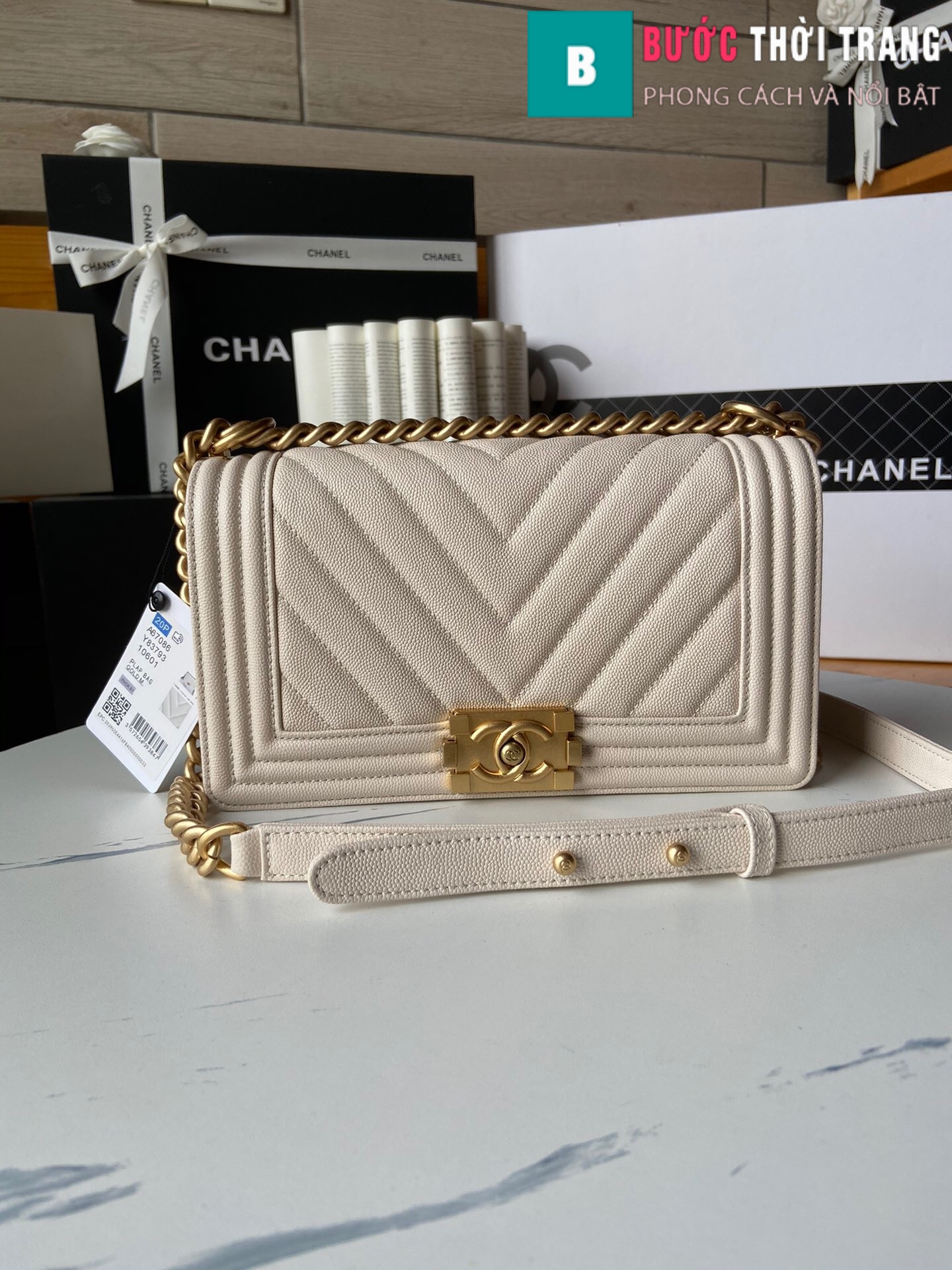 Chanel Large Boy Bag  White Shoulder Bags Handbags  CHA780396  The  RealReal