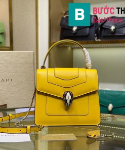Túi xách Bvlgari serventi forever siêu cấp da bê màu vàng size 18 cm