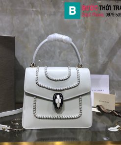 Túi xách Bvlgari serventi forever siêu cấp da bê màu trắng size 18 cm