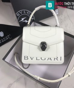 Túi xách Bvlgari serventi forever siêu cấp da bê màu trắng size 18 cm