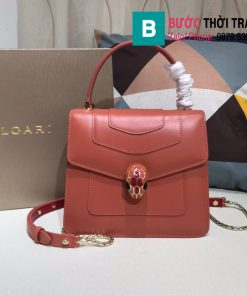 Túi xách Bvlgari serventi forever siêu cấp da bê màu cam đất size 18 cm