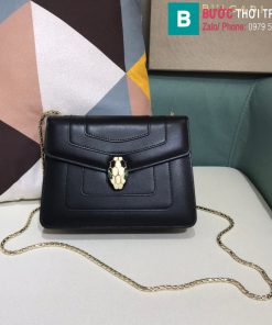 Túi xách Bvlgari serventi forever siêu cấp da bê màu đen size 20 cm