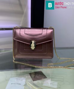 Túi xách Bvlgari serventi forever siêu cấp da bóng màu hồng size 20 cm