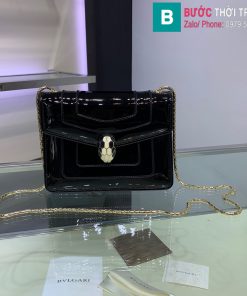 Túi xách Bvlgari serventi forever siêu cấp da bóng màu đen size 20 cm