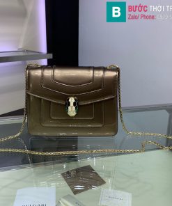 Túi xách Bvlgari serventi forever siêu cấp da bóng màu xám size 20 cm
