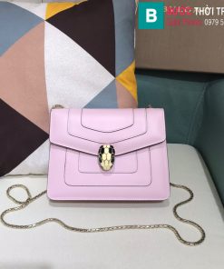 Túi xách Bvlgari serventi forever siêu cấp da bê màu hồng size 20 cm
