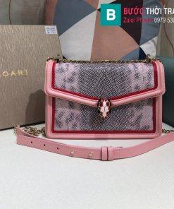 Túi xách Bvlgari Seventi Diamond Blast siêu cấp da trăn màu hồng size 24 cm - B286628