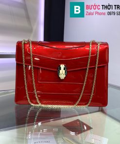 Túi xách Bvlgari Seventi forever siêu cấp da bóng màu đỏ size 27 cm