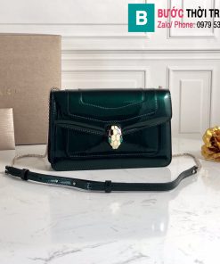 Túi xách Bvlgari Seventi forever siêu cấp da bóng màu xanh size 22 cm