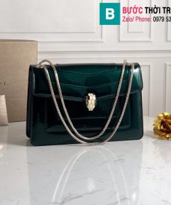 Túi xách Bvlgari Seventi forever siêu cấp da bóng màu xanh size 27.5 cm