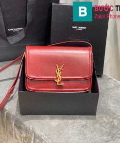 Túi xách YSL Solferino box Sant Laurent siêu cấp da bê màu đỏ size 23cm - 634305