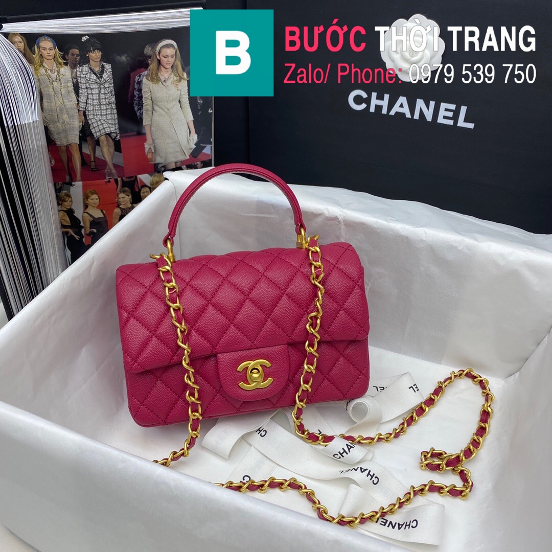 Túi xách Chanel Flap Bag siêu cấp da bê hạt màu hồng đậm size 20cm – AS2431  – Túi Xách Nữ, Túi Xách Đẹp, Túi Xách Giày Dép Nữ – Bước Thời Trang