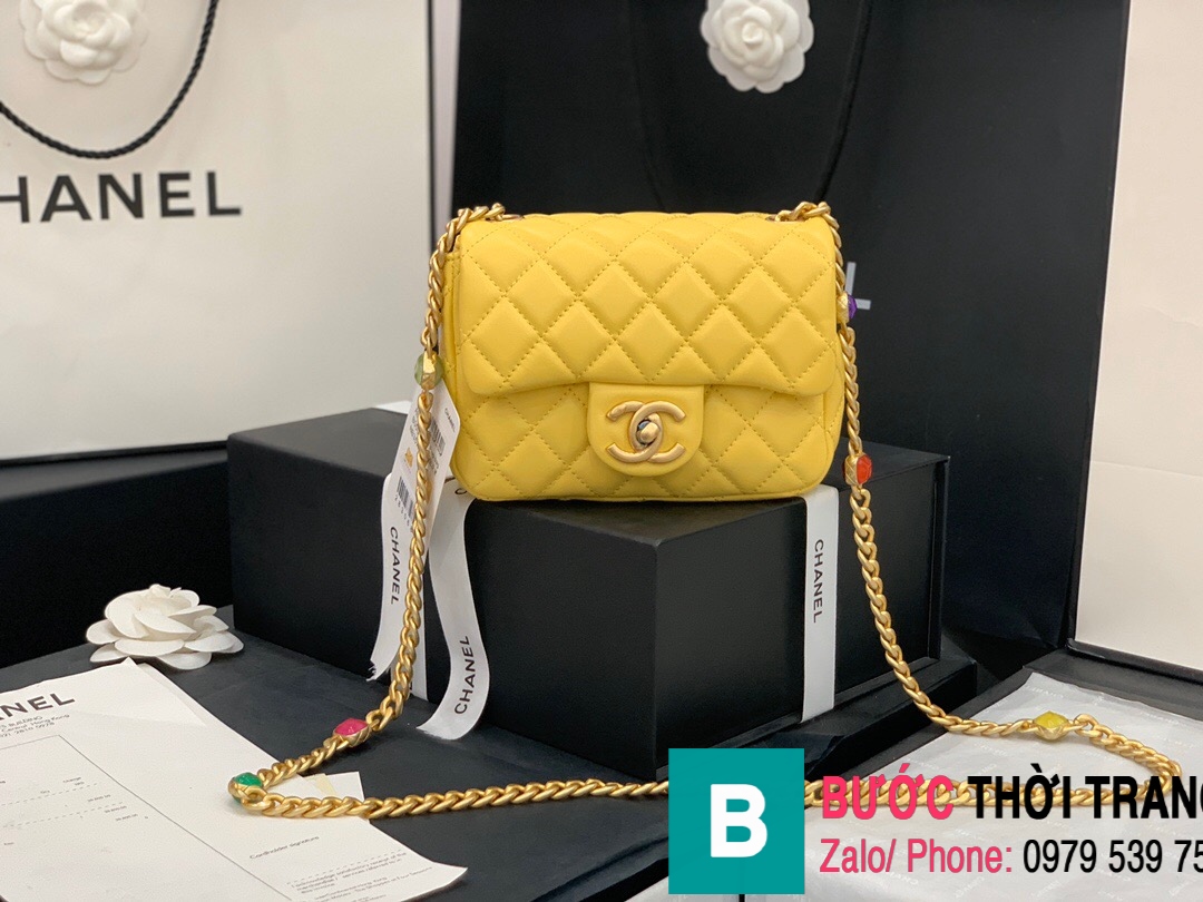 Túi đeo chéo Chanel gắn hoa thời thượng 5 màu đẹp mắt  TDCC004