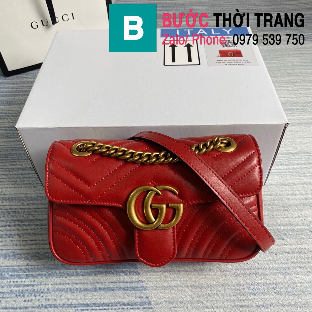 Túi xách Gucci Marmont matelasé mini bag siêu cấp màu đỏ size 22cm – 446744  – Túi Xách Nữ, Túi Xách Đẹp, Túi Xách Giày Dép Nữ – Bước Thời Trang