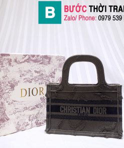 Túi xách Dior Book Tote mini siêu cấp chất liệu vải casvan màu 5 size 23cm
