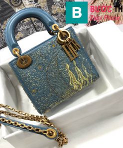 Túi xách Dior Lady siêu cấp da bê màu 4 size 17cm - M0598