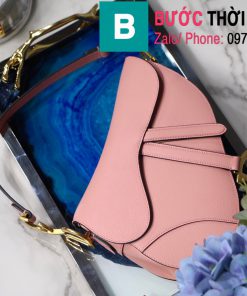  Túi xách Dior Saddle Bag siêu cấp chất liệu da bê màu hồng size 25.5cm