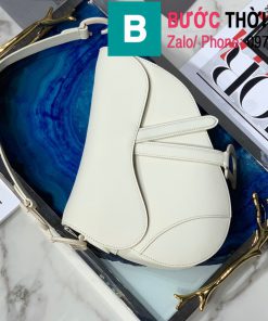  Túi xách Dior Saddle Bag siêu cấp chất liệu da bê màu trắng size 25.5cm