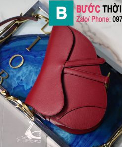  Túi xách Dior Saddle Bag siêu cấp chất liệu da bê màu đỏ đô size 25.5cm