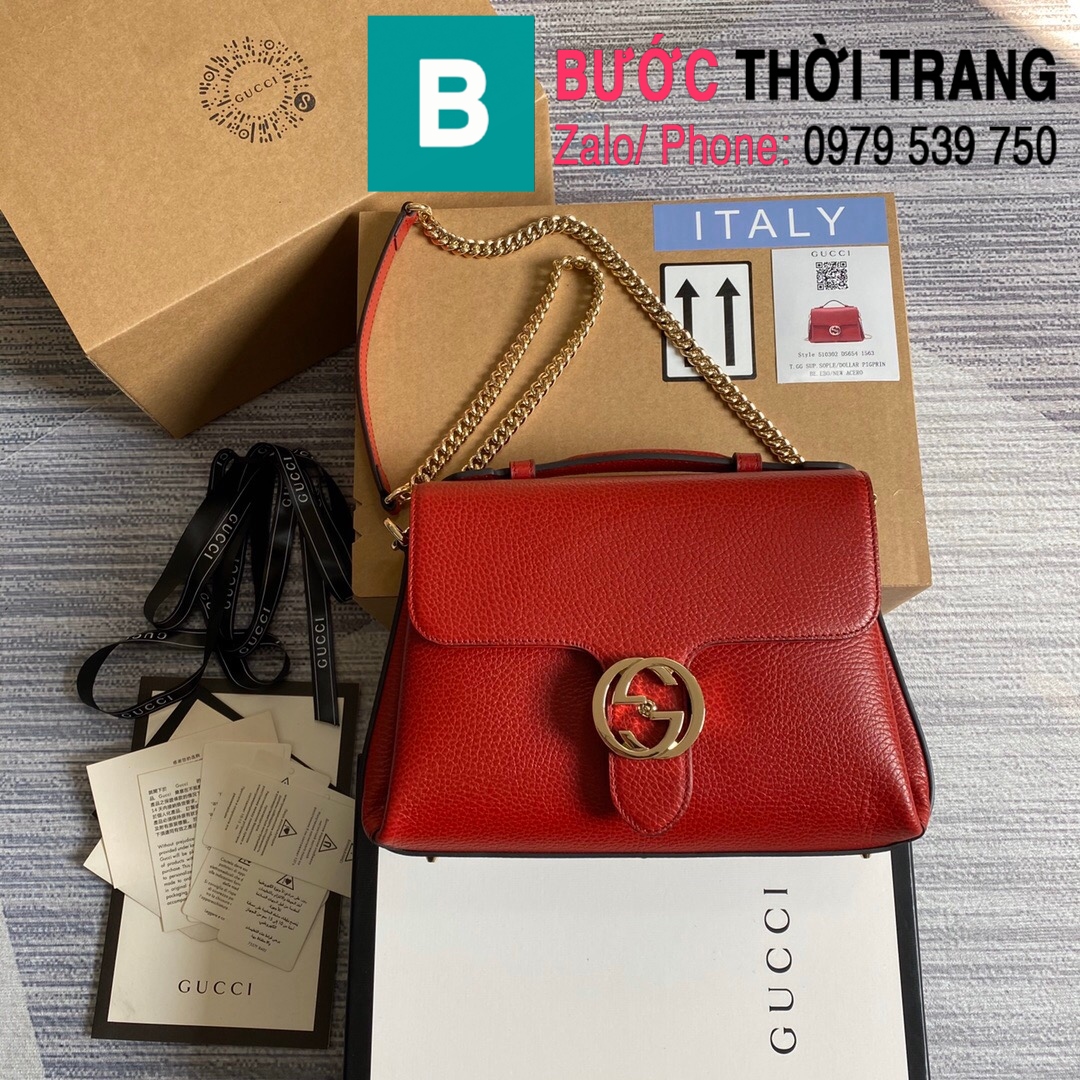 Túi xách Gucci Interlocking Leather Chain Crossbody Bag (1)
