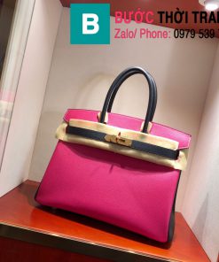  Túi xách Hermes Birkin siêu cấp da epsom màu hồng đậm size 30cm