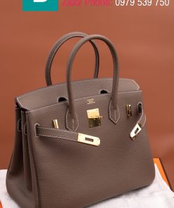  Túi xách Hermes Birkin siêu cấp da bê Togo màu xám đậm size 30cm