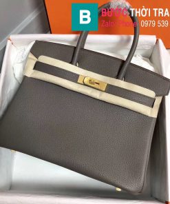  Túi xách Hermes Birkin siêu cấp da Togo màu xám đậm size 30cm