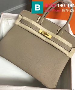  Túi xách Hermes Birkin siêu cấp da Togo màu xám lợt size 30cm