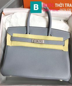  Túi xách Hermes Birkin siêu cấp da Togo màu xanh hòa bình size 30cm