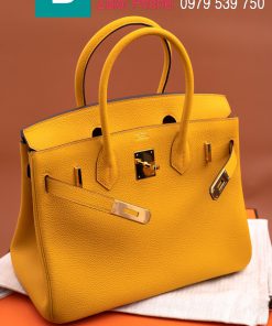  Túi xách Hermes Birkin siêu cấp da bê Togo màu vàng size 30cm
