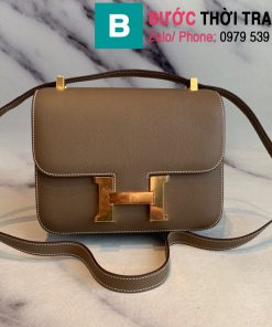 Túi xách Hermes Constance siêu cấp da epsom màu nâu size 18cm