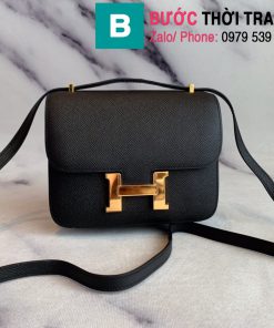 Túi xách Hermes Constance siêu cấp da epsom màu đen size 18cm