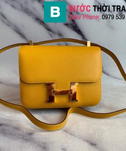 Túi xách Hermes Constance siêu cấp da epsom màu vàng size 18cm