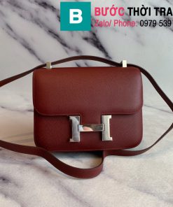 Túi xách Hermes Constance siêu cấp da epsom màu đỏ đô size 18cm