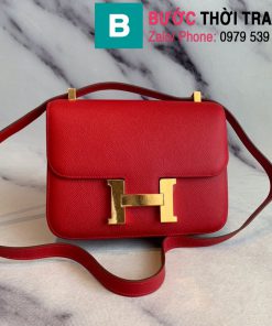Túi xách Hermes Constance siêu cấp da epsom màu đỏ size 18cm