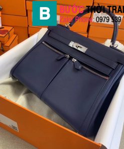 Túi xách Hermes Kelly Lakis Bag siêu cấp da bê màu xanh size 32cm