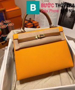 Túi xách Hermes Kelly bag siêu cấp da epsom màu vàng size 25cm