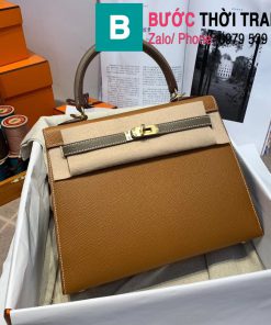 Túi xách Hermes Kelly bag siêu cấp da epsom màu bò size 25cm