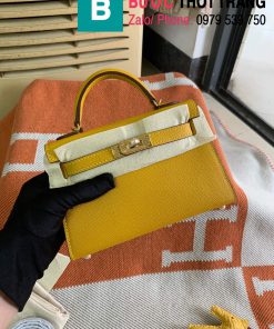 Túi xách Hermes Kelly mini siêu cấp da epsom màu vàng size 19.5cm