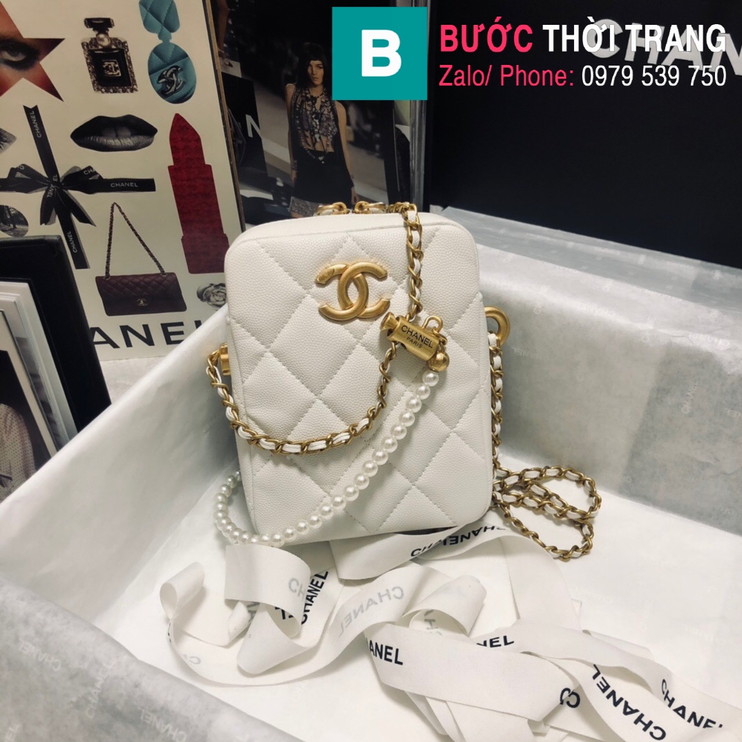 Túi đeo chéo Chanel siêu cấp da bê màu trắng size 18cm  AS2854  Túi Xách  Nữ Túi Xách Đẹp Túi Xách Giày Dép Nữ  Bước Thời Trang