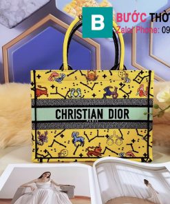 Túi xách Dior tote 36.5cm màu vàng (1)
